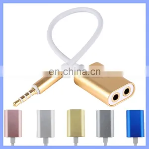 3.5mm AUX Audio Splitter Cable Earphone Headphone Adapter Male to Female thumbnail-1