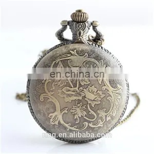 Locomotive Large Classic Vintage Quartz Watch Retro Unisex Pocket Watch For Gift thumbnail-3