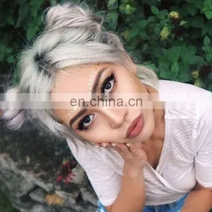 Human Hair Full Lace Wigs Under 100 Silver Gray Hair Full Lace Wig thumbnail-1