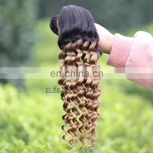 Unprocessed Wholesale Virgin Brazilian Curly Hair Extension Blonde Deep Wave Hair Weft thumbnail-1