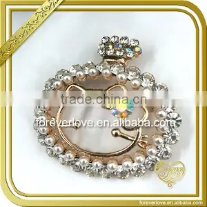 Lovely Kitty Colorful Rhinestone Brooch Pin for KIds FB047 thumbnail-1