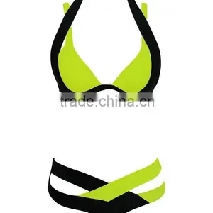 2016 New Design Girl Sexy European Style Bikinis Black and White Women's Bikini Style Free Samples thumbnail-6