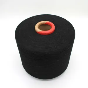 Wenzhou Manufacturer Supplies 60/40 Polyester-cotton Knitting Gloves Yarn Ne6 Black Yarns thumbnail-1