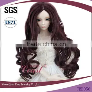Beauty Long Brown Big Wavy Curly Synthetic Diy Baby Doll Hair Wigs thumbnail-1