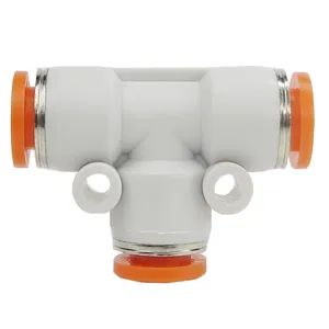 3 Way PUT Series Union Tee Type, Plastic Air/Water Connection Tube Fittings, Pneumatic Air/Water Quick Connect Pipe Fittings thumbnail-2