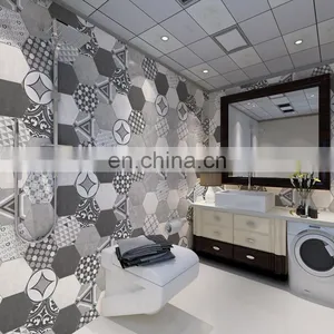 American Retro Hexagonal Balcony Kitchen Non-slip Hexagonal Small Tiles thumbnail-1
