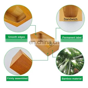 Elegant Kitchen Food Wooden Bamboo Dispenser Customizable High Quality Ziplock Bag Storage Organizer Dispenser For Gallon thumbnail-5