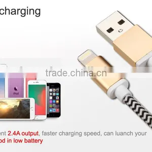 Attractive Mfi Usb Cables With Nylo Briaded and Metal Housing thumbnail-2