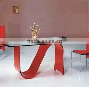 CE Approved Modern Vertical Curve Tempered Painting Glass For Furniture Coffee Table thumbnail-1