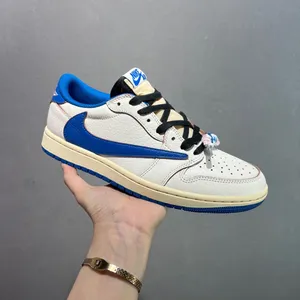 AJ1 Travis Scott x Air Jordan 1 Reverse Mocha Lightning Hook Low-top Cultural Basketball Shoes thumbnail-2