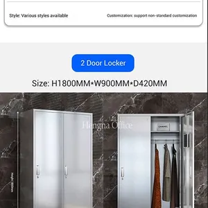 2-Door Stainless Steel Locker for Gym Changing Rooms – Durable and Rust-Resistant Storage Solution thumbnail-1
