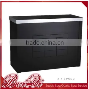 Wholesale Barber Supplies Salon Shop Using Modern Salon Furniture Design Check Out Counter Payment Reception Wooden Table thumbnail-1