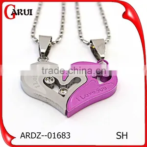 Chinese Couple Fashion Pendant Color 316l Stainless Steel Jewelry Girlfriend Heart Pendant Necklace thumbnail-4
