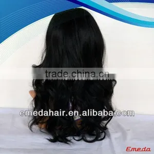 Factory Price Silk Top Swiss Lace Indian Hair Full Lace Remy Wigs With Bangs thumbnail-1