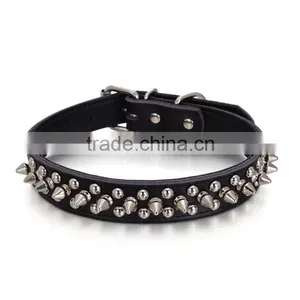 Alloy Fittings Litchi Grain Dog Collars Bullet Nail Pet Collar thumbnail-3