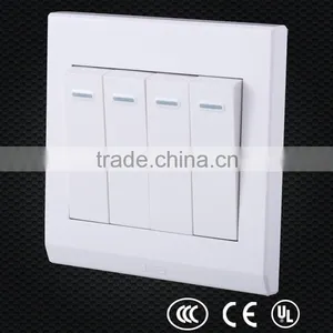 PC Material White 4 Gang Power Outlet, Level Switch, 4-way Toggle Switch thumbnail-3