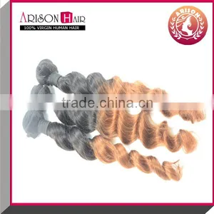 Hot Sale Fashion Sexy 100% Virgin Sew in Human Brazilian Ombre Weave Hair 1B/33 thumbnail-3