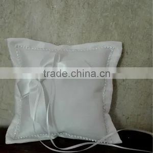 2016 Trendy Small Satin Rosette Wedding Party Pocket Ring Pillow Pearl Cushion Decoration Wedding Party Supplies thumbnail-1