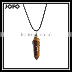 2016 Trendy Hot Style Tiger Eye Natural Stone Bullet Necklace SMJ0143 thumbnail-1