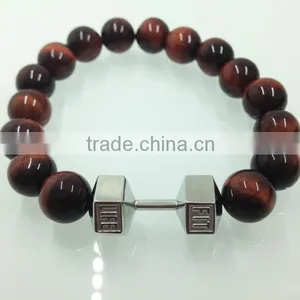 316 Stainless Steel Fitness Charm Bracelet Fitness Jewelry Dumbbell Bracelet thumbnail-3