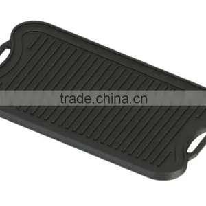Cast Iron Cookware Double Sided Burner Reversible Griddle Grill /cast Iron BBQ Griddle Plate thumbnail-1