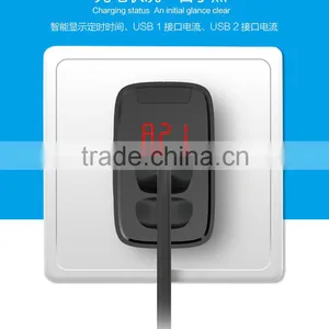 Joyroom 2.4A Digital Display Screen Double USB Ports Charger For IOS+Android Smarter Travel Charger For IPhone TB-0237 thumbnail-3