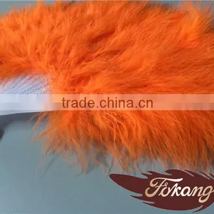 Orange Big Turkey Feather Marabou Hand Fan For Party Dance Decoration thumbnail-2