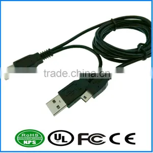 Dual USB2.0 to MiniB Datawire Extension Adapter Cable Splitter Plug For Mobile PC Portable Hard Disk Drive thumbnail-1