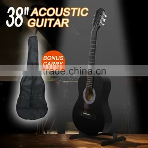Beginners 38" Acoustic Guitar Wooden Classical Guitar Steel String W/Bag thumbnail-3