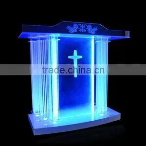 Factory Produce Acrylic Church Organic Glass Pulpit thumbnail-2