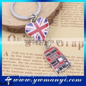 Best Selling Alloy Keychain Products Cute London England Flag & Phone Box Charms Metal Keychain K0126 thumbnail-1