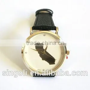 Fashion State California Map Watch Leathr Watch thumbnail-1