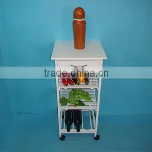 MDF Kitchen Cart With Drawer and Wheels thumbnail-1