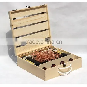 Wholesale Wine Bottle Holder 4 Bottle Wine Box Wood thumbnail-2