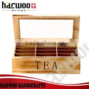 Harney & Sons New Design Custom Wooden Tea Box With Compartments,with Acylic Window thumbnail-5