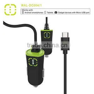 Walnut Brand Single Car Charger With Attached Cable thumbnail-1