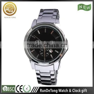 Japan Quartz Shiny Stainless Steel Metal Band Oem Watch for Men thumbnail-1