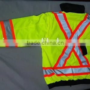 2016 New Style 4IN1 Safety Jacket Waterproof Warm Jacket With Concealed Hood Winter Work Clothing Quality Choice thumbnail-3