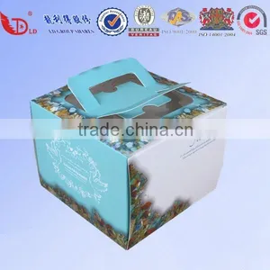 Sweet White Papercard Cake Box With Handle thumbnail-4