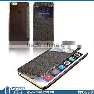 Flip PU Leather Case With Window for IPhone 6 Plus 5.5", Window View Smart Case for IPhone 6 Plus thumbnail-1