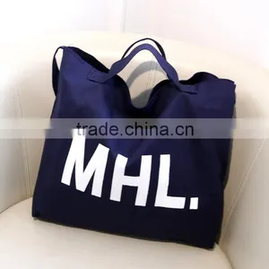 Accept Custom Logo Canvas Material Single Shopping Bag thumbnail-1
