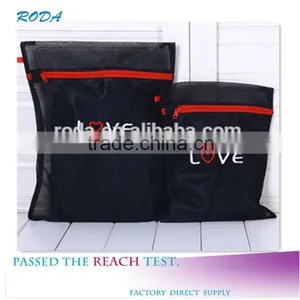YIWU RODA 100% Polyester Durable Black Embroidery Foldable Washing Bag thumbnail-1