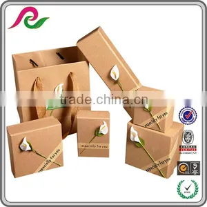 Square Kraft Cardboard Gift Box With Black Foam Inside for Jewelry Packing thumbnail-3