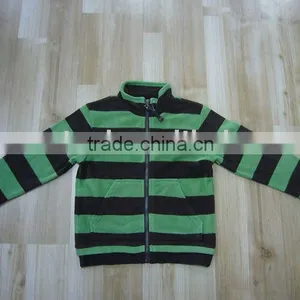 Kid's Green Color Bar Micro Fleece Jacket thumbnail-1