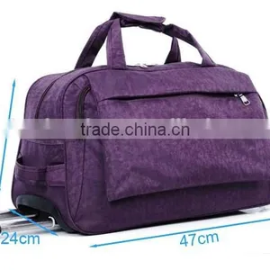 China Heavy Duty Polyester Purple Trolley Travel Bags LXB012 thumbnail-2