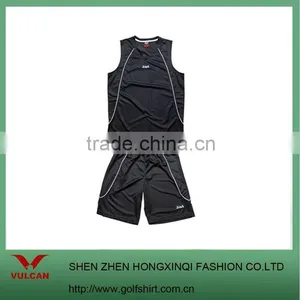 Black Solid Color Dry Fit Polyester Moisture Wicking Basketball Jersey thumbnail-1