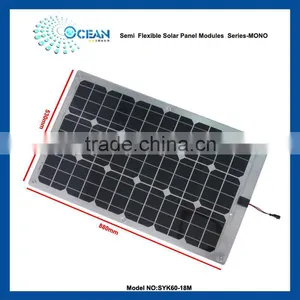 60w 12v Semi-flexible Solar Panel Can be Fixed on Your Boat, Caravans thumbnail-1