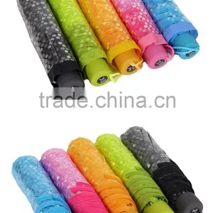 3-fold Transparent Telescopic Dotted 10C POE Candy Color Brand Umbrella thumbnail-2