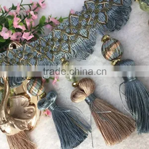 2015 New Style Luxurious Crystal Fringe for Curtain, Home Textile and Pillows thumbnail-5