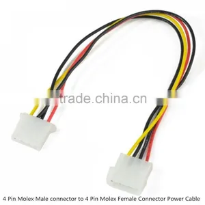 4 Pin Molex Male Connector to 4 Pin Molex Female Connector Power Cable thumbnail-2